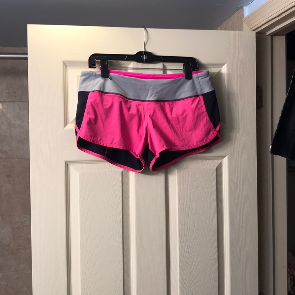 Lululemon 10 speed short pink navy blue gr…